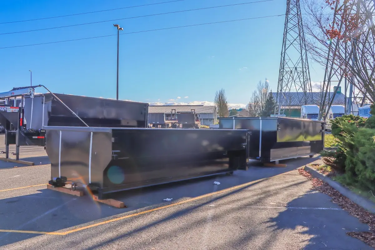 Roll-off dumpster ready for waste disposal at job site for Commercial Dumpster Rental in Hanover